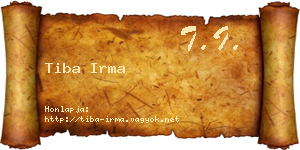 Tiba Irma névjegykártya